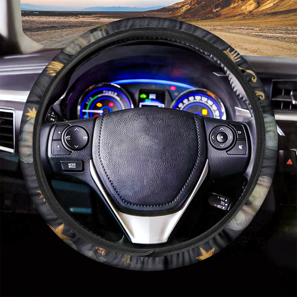 Watercolor Virgo Zodiac Sign Print Car Steering Wheel Cover