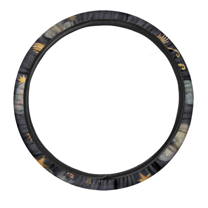 Watercolor Virgo Zodiac Sign Print Car Steering Wheel Cover