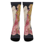 Watercolor Virgo Zodiac Sign Print Crew Socks