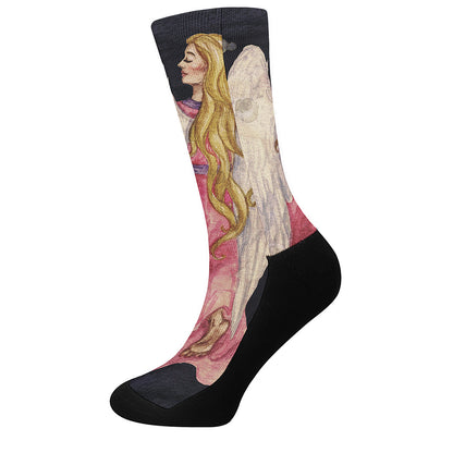 Watercolor Virgo Zodiac Sign Print Crew Socks