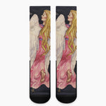 Watercolor Virgo Zodiac Sign Print Crew Socks