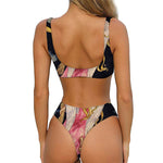 Watercolor Virgo Zodiac Sign Print Front Bow Tie Bikini