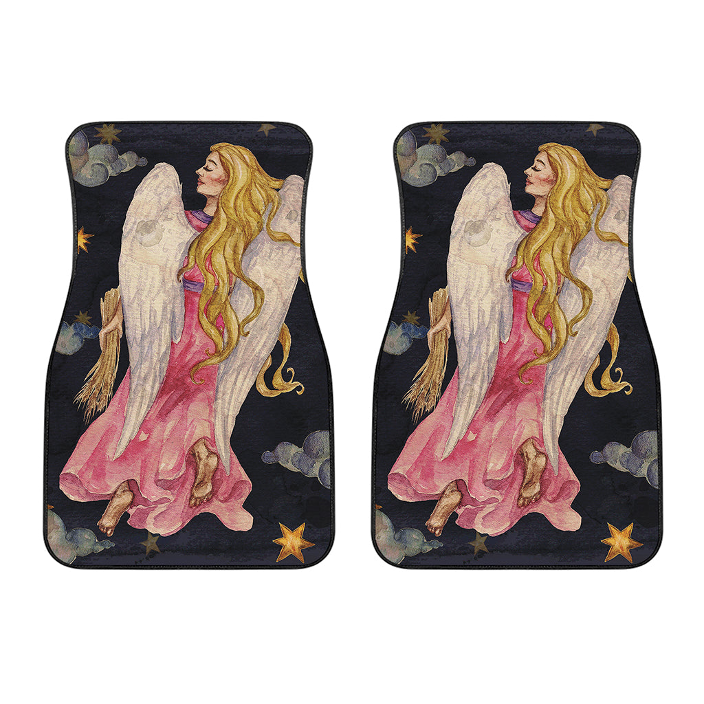 Watercolor Virgo Zodiac Sign Print Front Car Floor Mats