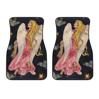 Watercolor Virgo Zodiac Sign Print Front Car Floor Mats