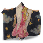Watercolor Virgo Zodiac Sign Print Hooded Blanket