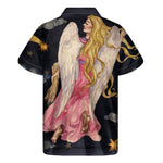 Watercolor Virgo Zodiac Sign Print Men's Short Sleeve Shirt