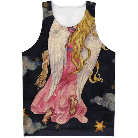 Watercolor Virgo Zodiac Sign Print Men's Tank Top