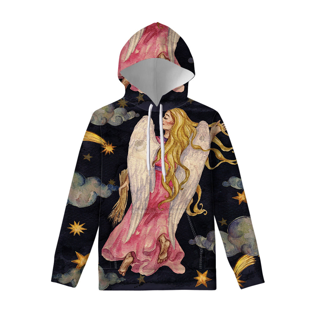 Watercolor Virgo Zodiac Sign Print Pullover Hoodie