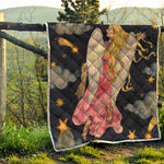 Watercolor Virgo Zodiac Sign Print Quilt