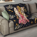 Watercolor Virgo Zodiac Sign Print Quilt