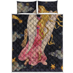Watercolor Virgo Zodiac Sign Print Quilt Bed Set