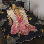 Watercolor Virgo Zodiac Sign Print Quilt Bed Set
