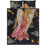 Watercolor Virgo Zodiac Sign Print Quilt Bed Set