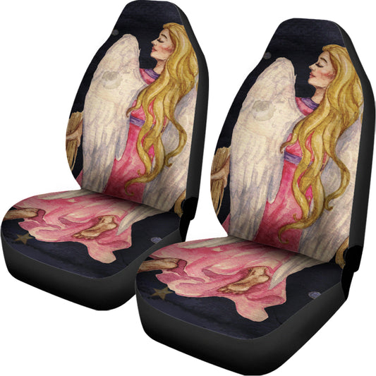 Watercolor Virgo Zodiac Sign Print Universal Fit Car Seat Covers