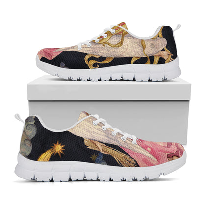 Watercolor Virgo Zodiac Sign Print White Sneakers