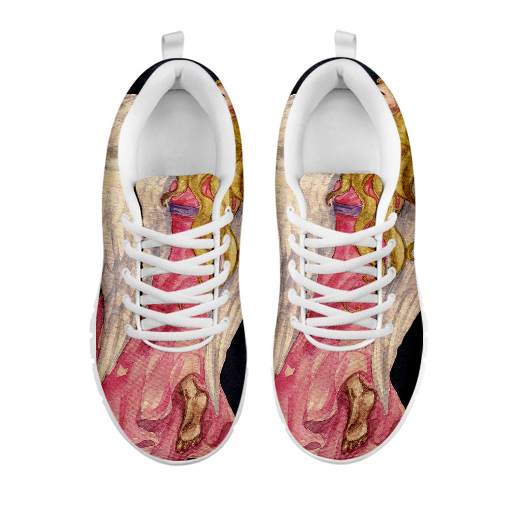 Watercolor Virgo Zodiac Sign Print White Sneakers