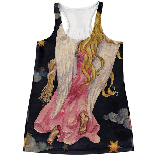 Watercolor Virgo Zodiac Sign Print Women's Racerback Tank Top