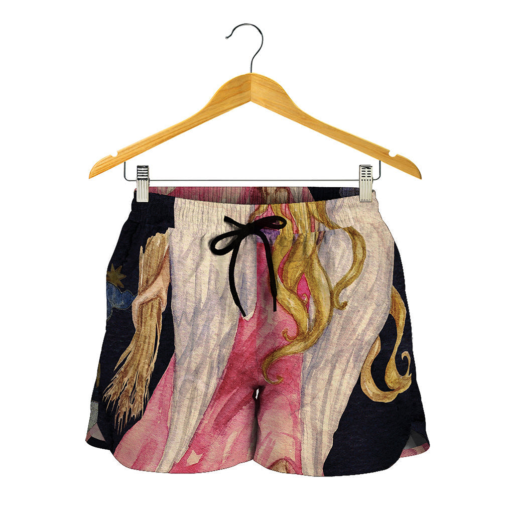 Watercolor Virgo Zodiac Sign Print Women's Shorts