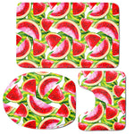 Watercolor Watermelon Pattern Print 3 Piece Bath Mat Set