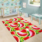 Watercolor Watermelon Pattern Print Area Rug GearFrost