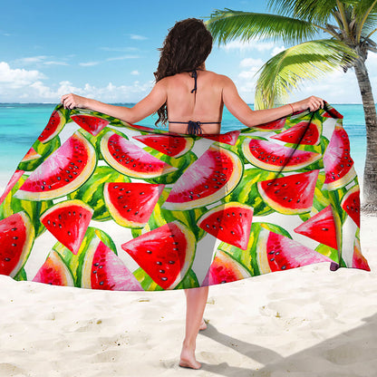 Watercolor Watermelon Pattern Print Beach Sarong Wrap