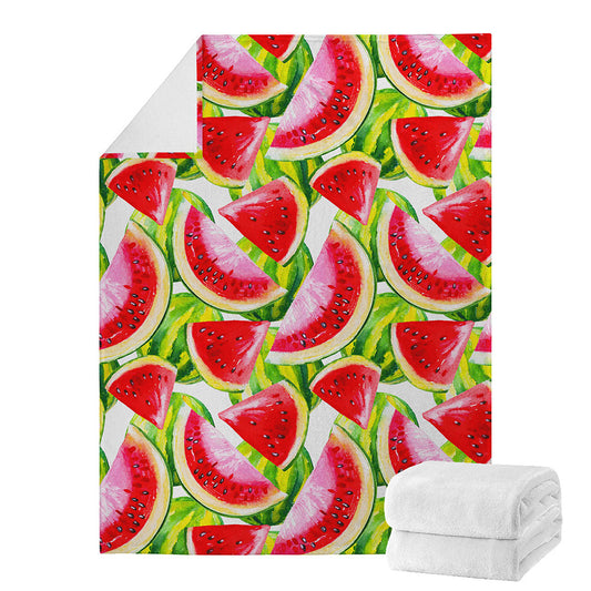 Watercolor Watermelon Pattern Print Blanket
