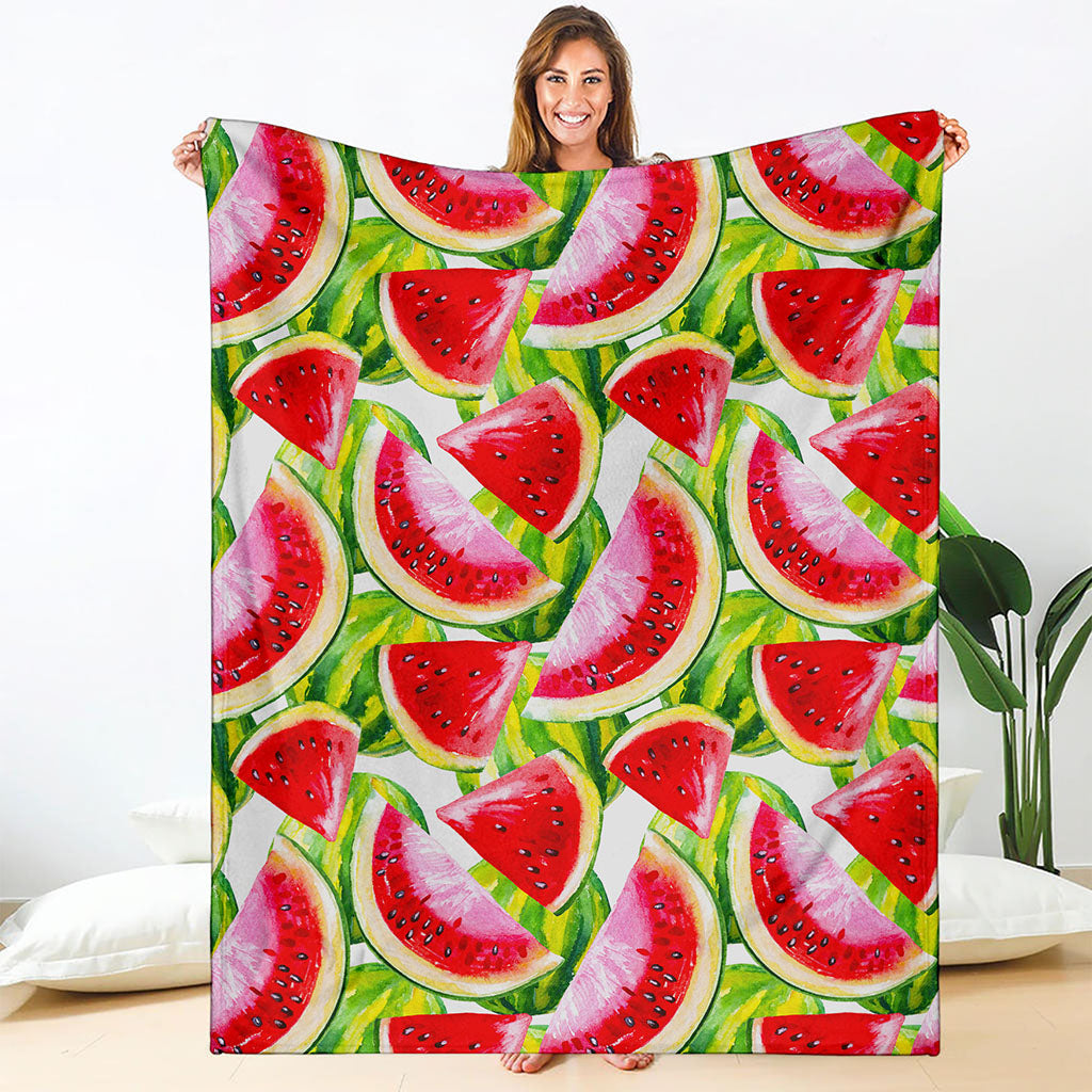 Watercolor Watermelon Pattern Print Blanket