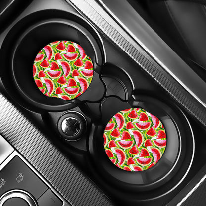 Watercolor Watermelon Pattern Print Car Coasters