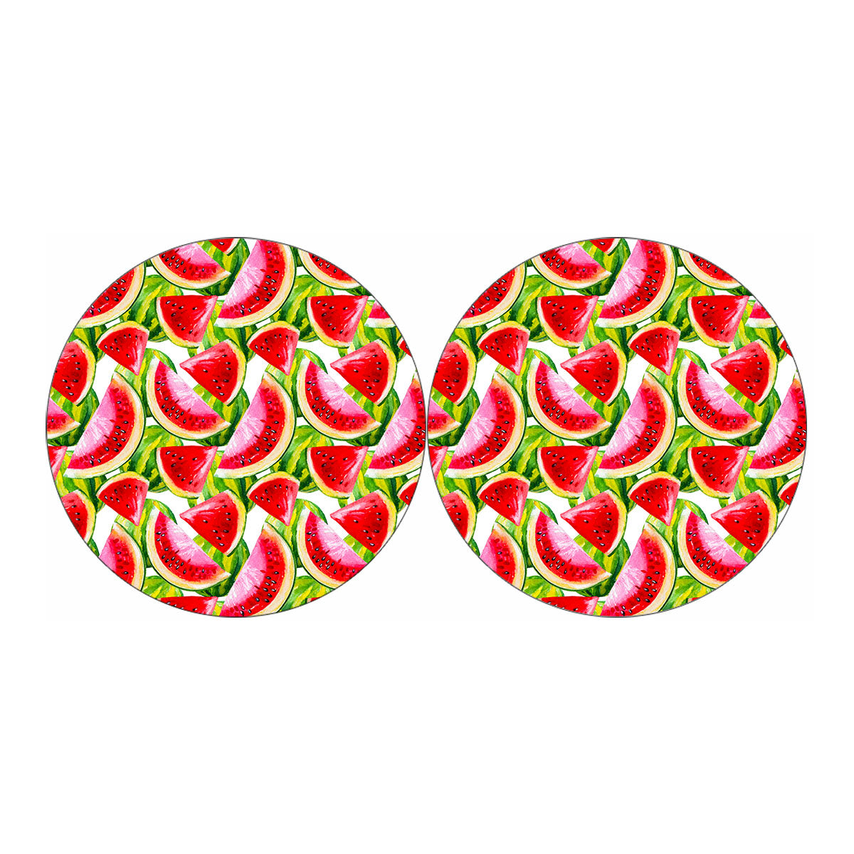 Watercolor Watermelon Pattern Print Car Coasters