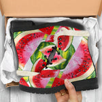 Watercolor Watermelon Pattern Print Comfy Boots GearFrost