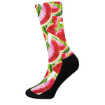 Watercolor Watermelon Pattern Print Crew Socks