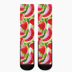 Watercolor Watermelon Pattern Print Crew Socks