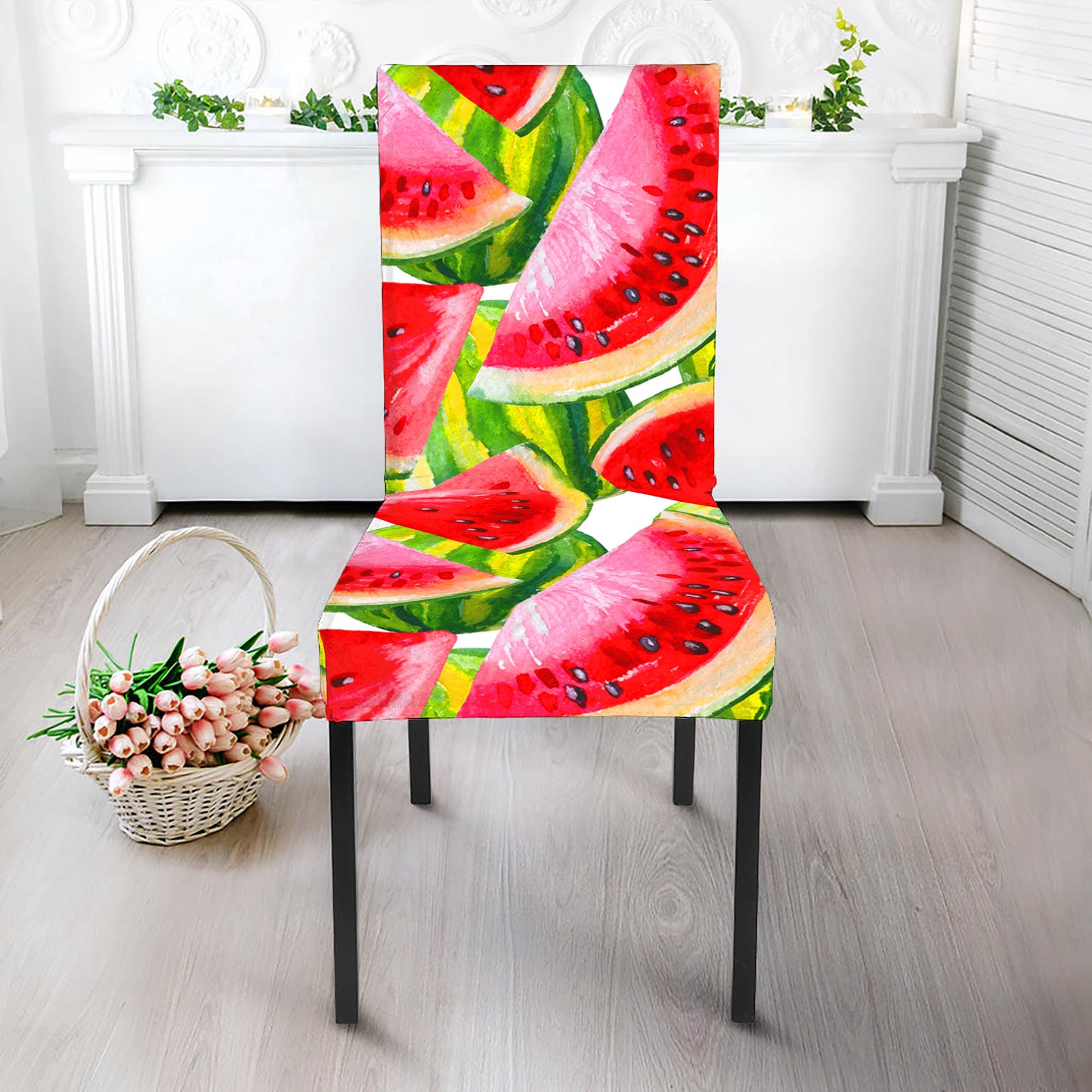 Watercolor Watermelon Pattern Print Dining Chair Slipcover