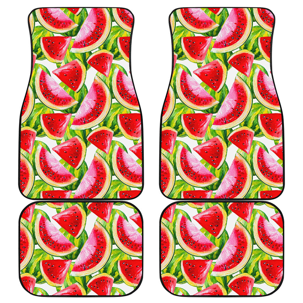 Watercolor Watermelon Pattern Print Front and Back Car Floor Mats