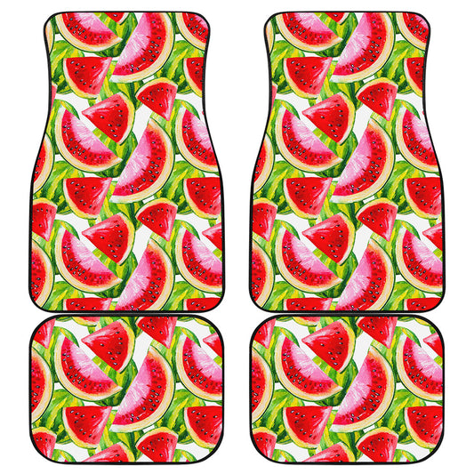 Watercolor Watermelon Pattern Print Front and Back Car Floor Mats