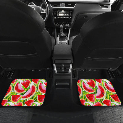 Watercolor Watermelon Pattern Print Front and Back Car Floor Mats