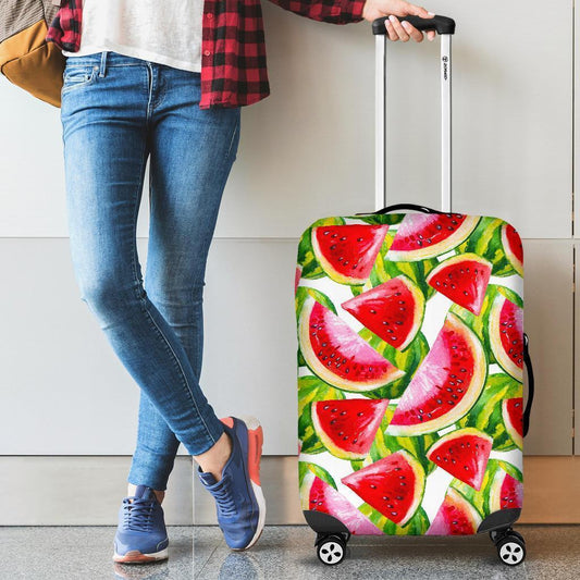 Watercolor Watermelon Pattern Print Luggage Cover GearFrost