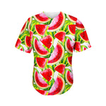 Watercolor Watermelon Pattern Print Men's Baseball Jersey