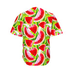 Watercolor Watermelon Pattern Print Men's Baseball Jersey