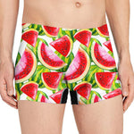 Watercolor Watermelon Pattern Print Men's Boxer Briefs