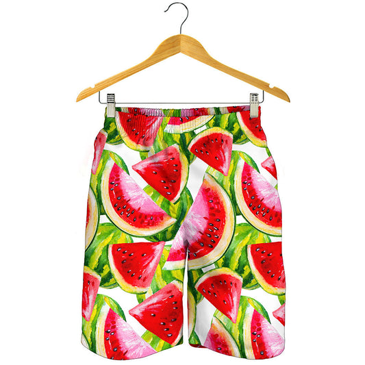 Watercolor Watermelon Pattern Print Men's Shorts