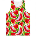 Watercolor Watermelon Pattern Print Men's Tank Top