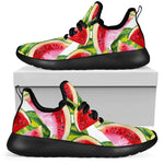 Watercolor Watermelon Pattern Print Mesh Knit Shoes GearFrost