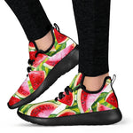 Watercolor Watermelon Pattern Print Mesh Knit Shoes GearFrost