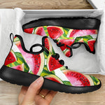 Watercolor Watermelon Pattern Print Mesh Knit Shoes GearFrost