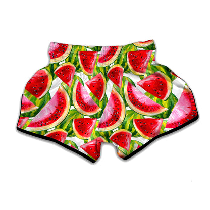 Watercolor Watermelon Pattern Print Muay Thai Boxing Shorts