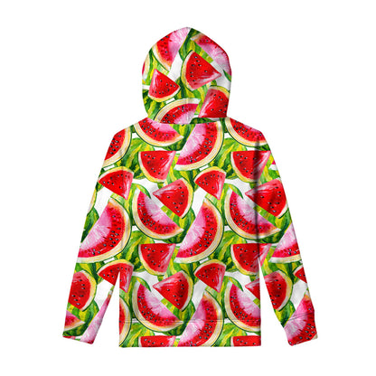 Watercolor Watermelon Pattern Print Pullover Hoodie