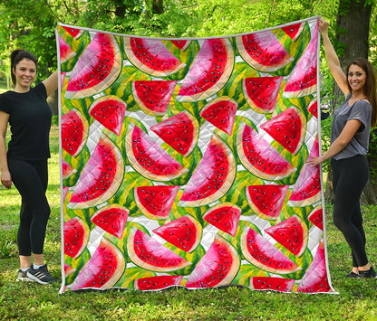 Watercolor Watermelon Pattern Print Quilt