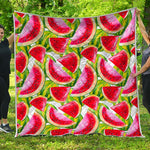Watercolor Watermelon Pattern Print Quilt