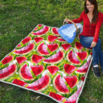 Watercolor Watermelon Pattern Print Quilt